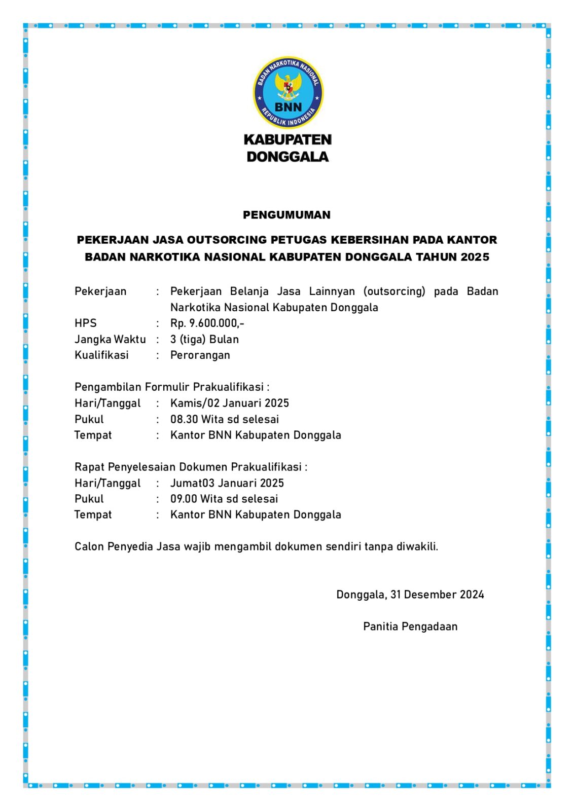 PENGUMUMAN PENGUMUMAN